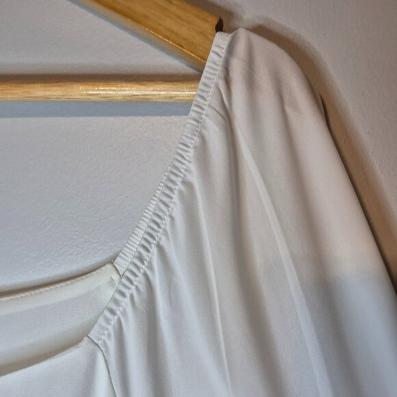 Addition Elle Off White Chiffon Blouse Size 2X - Picture 5 of 8